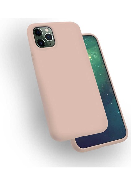 Megafox Teknoloji Apple iPhone 11 Pro Max Uyumlu Kılıf Silk Silikon, Pembe