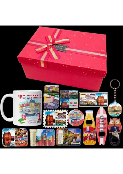 Danimarka Hediye Kutusu 10 Parça Kupa Magnet Anahtarlık Kutu fiyatları