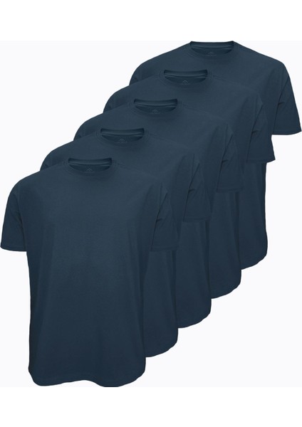 5 Li Paket Füme Erkek T-Shirt Loose Fit / %100 Pamuk Bol Rahat Kesim 5M6040