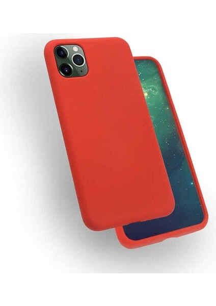 Apple iPhone 11 Pro Uyumlu Kılıf Silk Silikon, Kırmızı