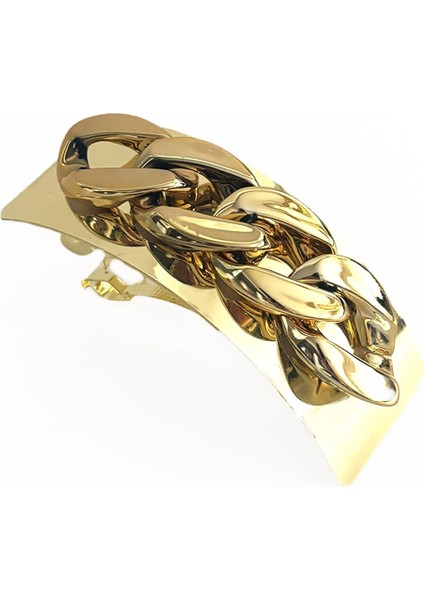 Glossy Metal Chain Royale Otomatik Saç Tokası