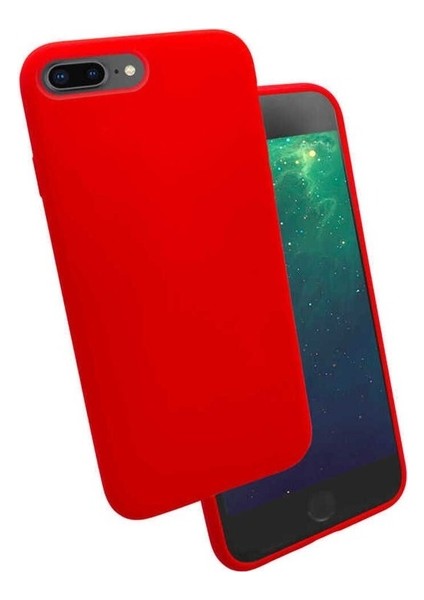 Apple iPhone 7 Plus Uyumlu Kılıf Silk Silikon, Kırmızı