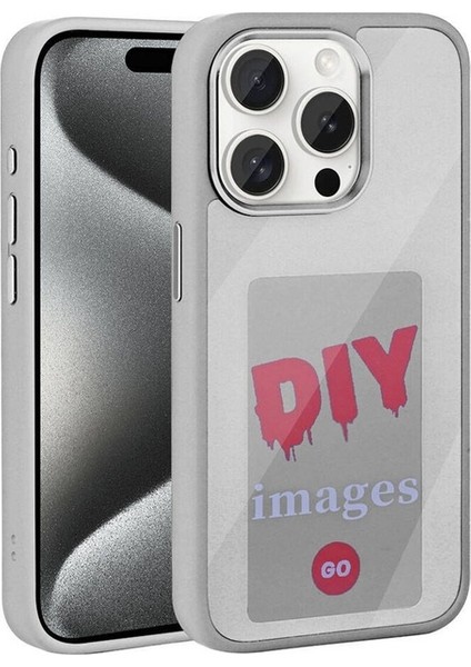 Apple iPhone 15 Pro Uyumlu Kılıf Ekranı Yansıtan Akıllı Nfc Kapak, Gri