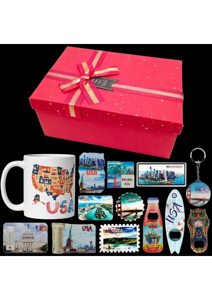 Abd Hediye Kutusu 10 Parça Kupa Magnet Anahtarlık Kutu fiyatları