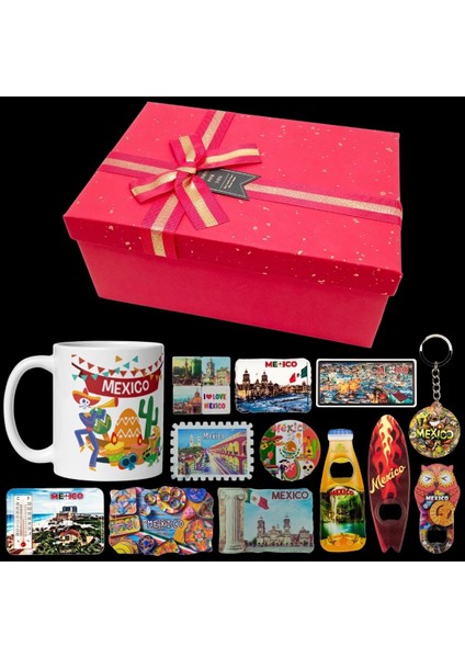 Meksika Hediye Kutusu 10 Parça Kupa Magnet Anahtarlık Kutu fiyatları
