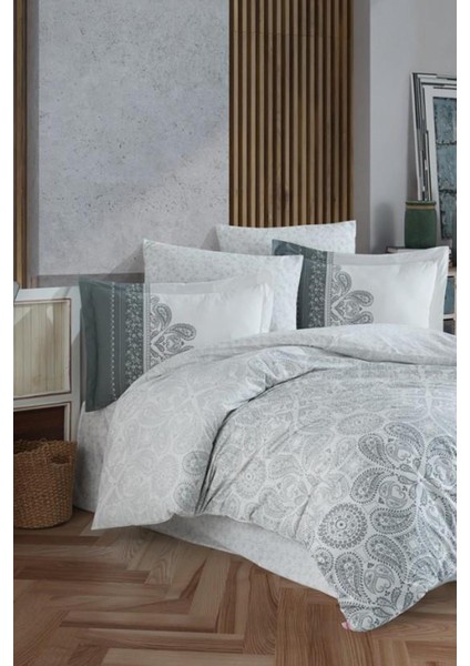 Poplin Çift Kişilik Nevresim Takımı - Irene Gri fiyatları