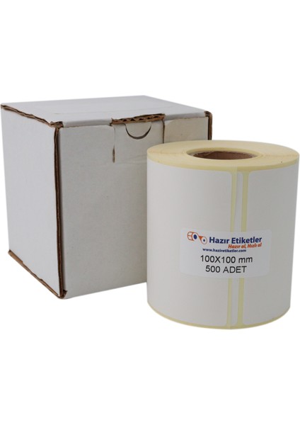 Kuşe Rulo Etiket 100MM x 100MM 500 Adet