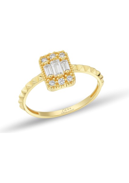 Baget Taşlı Altın Yüzük YZKKCGK035