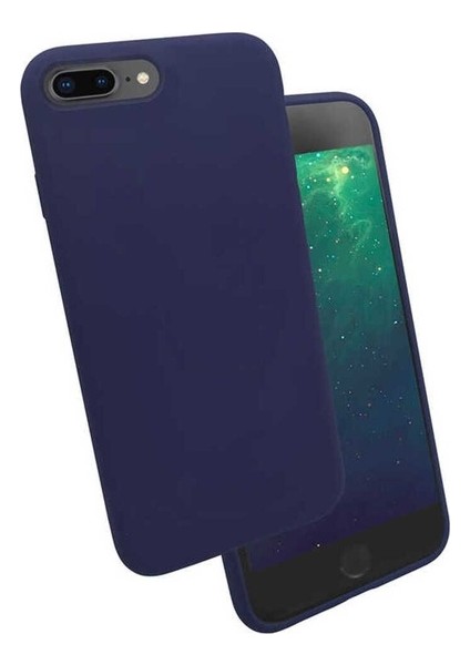 Apple iPhone 8 Plus Uyumlu Kılıf Silk Silikon, Lacivert