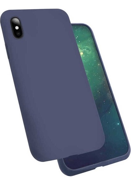 Apple iPhone x Uyumlu Kılıf Silk Silikon, Lacivert