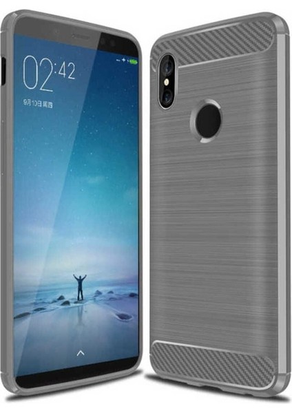 Xiaomi Mi Max 3 Uyumlu Kılıf Room Silikon Kapak, Gri