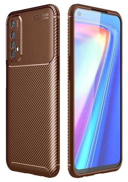 Realme 7 Uyumlu Kılıf Negro Silikon Kapak, Kahverengi