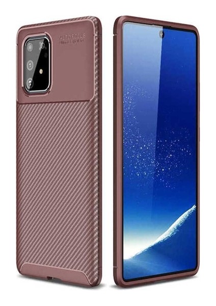 Samsung Galaxy A91 (S10 Lite) Uyumlu Kılıf Negro Silikon Kapak, Kahverengi