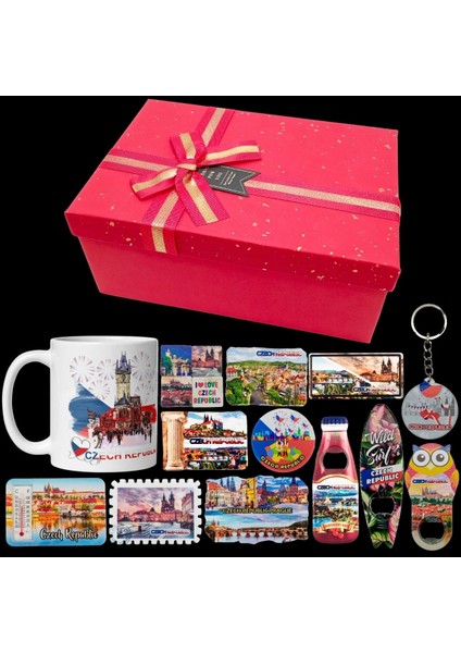 Çek Cumhuriyeti Hediye Kutusu 10 Parça Kupa Magnet Anahtarlık Kutu fiyatları
