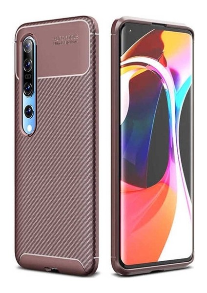 Xiaomi Mi 10 Uyumlu Kılıf Negro Silikon Kapak, Kahverengi
