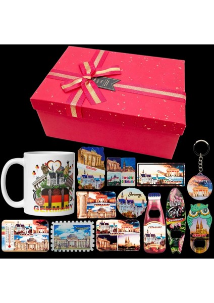 Almanya Hediye Kutusu 10 Parça Kupa Magnet Anahtarlık Kutu fiyatları