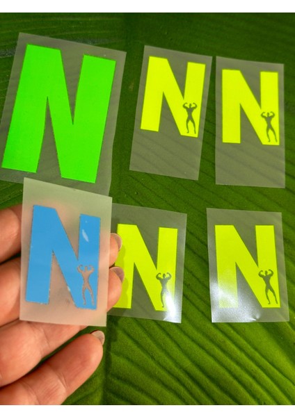 5x4 cm 6 Adet Ütü Ile Yapışan Neon Yeşil N Harfi Transfer Baskı Arma fiyatları
