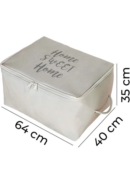 Gri Home Sweet Home Baskılı Büyük Boy Baza Altı Kazak Pike Battaniye Hurcu 64X40X35 modelleri