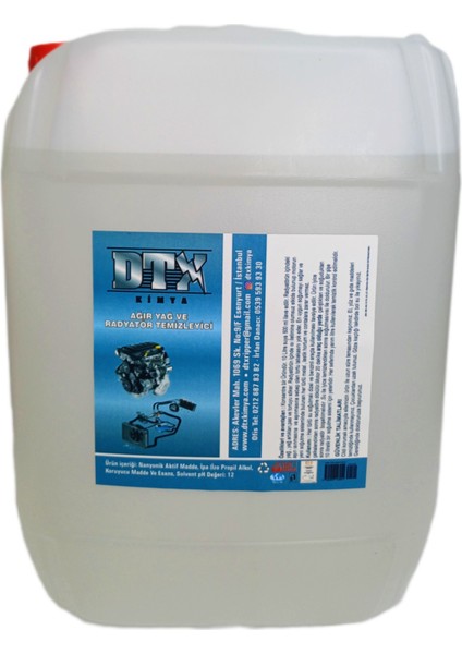 Ağır Yağ Sökücü Radyatör Temizleme Sıvısı 1/5 Konsantre 5 Litre