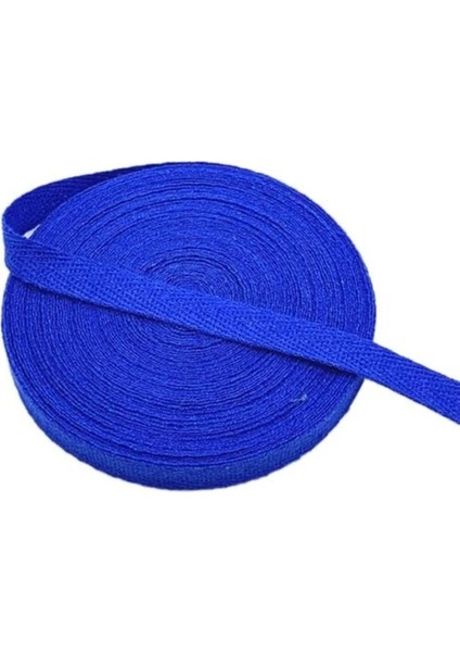 10 Metre Saks Mavisi Dar Dokuma Balıksırtı Şerit