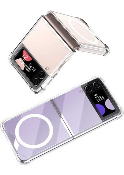 Samsung Galaxy Z Flip 4 Uyumlu Kılıf Wireless Şarj Özellikli Airbagli Kıpta Anti Shock Magsafe Kapak fiyatları
