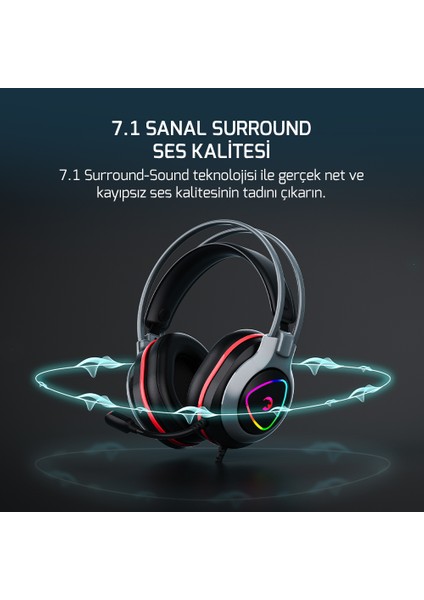 Ranger Siyah 7.1 Surround Rgb Kulaklık