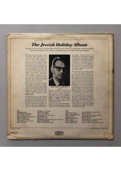 The Heritage Orchestra And Chorus The Jewish Holiday Album Lp Plak (Orjnal Dönem Amerika Baskı Plak)