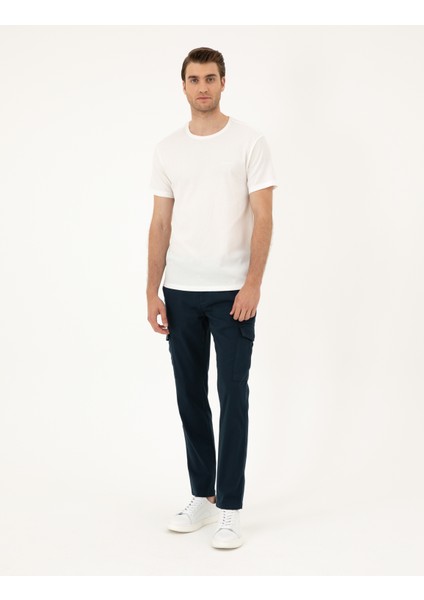 Erkek Ekru Slim Fit Tişört 50288914-VR019
