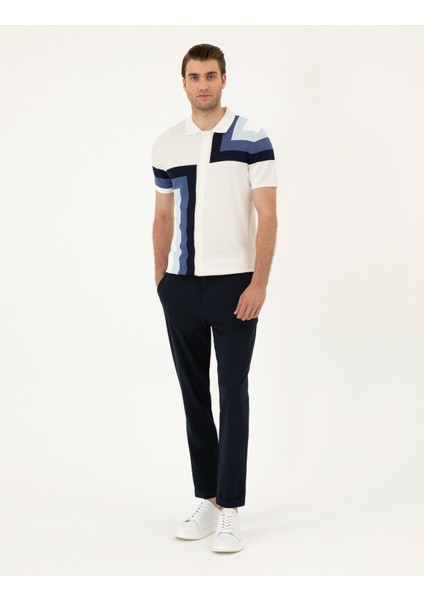 Erkek Lacivert Carrot Fit Jogger Kanvas Pantolon 50289230-VR033