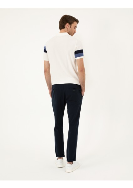 Erkek Lacivert Carrot Fit Jogger Kanvas Pantolon 50289230-VR033