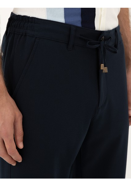 Erkek Lacivert Carrot Fit Jogger Kanvas Pantolon 50289230-VR033