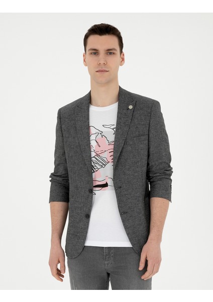 Erkek Antrasit Ex. Slim Fit Ceket 50285244-VR006
