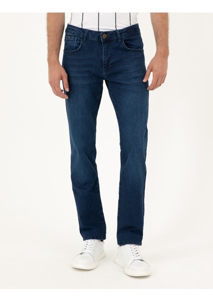 Pierre Cardin Erkek Lacivert Straight Fit Jean Pantolon 50294577-VR033