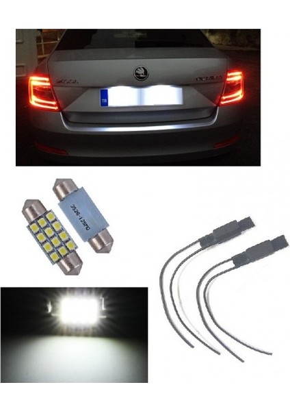 Skoda Octavıa Iı LED Plaka Ampulü Dekoder Seti Sofit