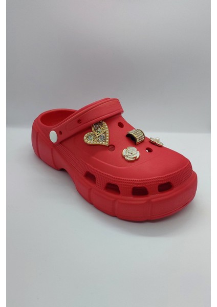 Yüksek Ölçekli Taşlı Cross Sandalet Terlik Günlük Samba