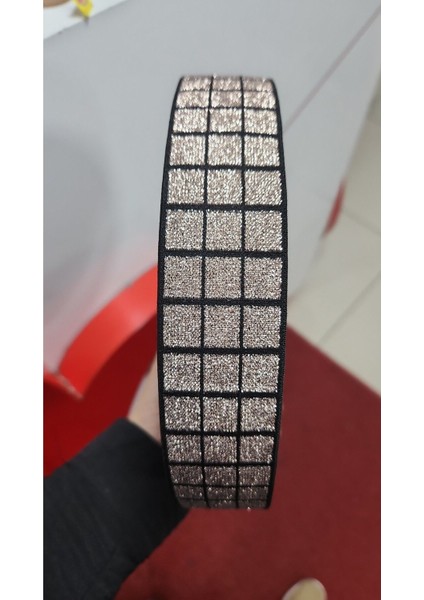 4cm Genislikte Düz Bakır Simli Lastik Şerit