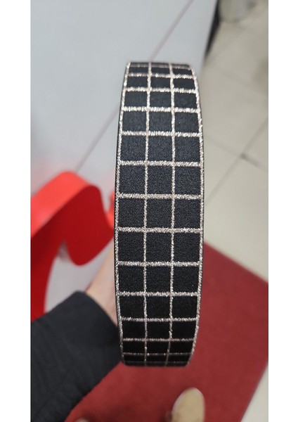 4cm Genislikte Düz Bakır Simli Lastik Şerit