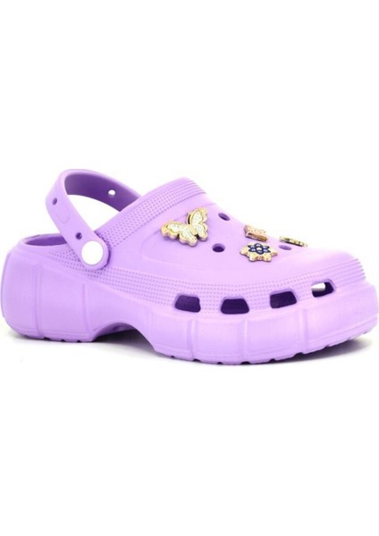 Yüksek Ölçekli Taşlı Cross Sandalet Terlik Günlük Samba