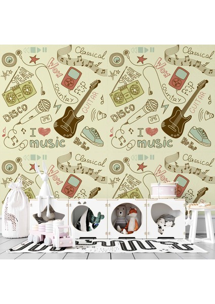 Müzik Çocuk Odası Duvar Kağıdı Baskı modelleri