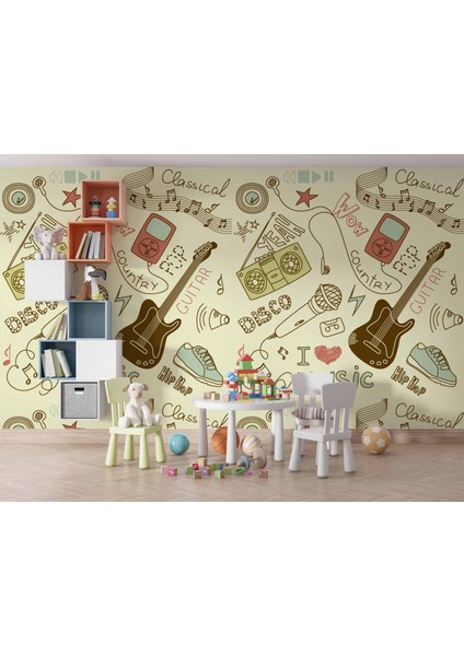 Müzik Çocuk Odası Duvar Kağıdı Baskı indirimleri