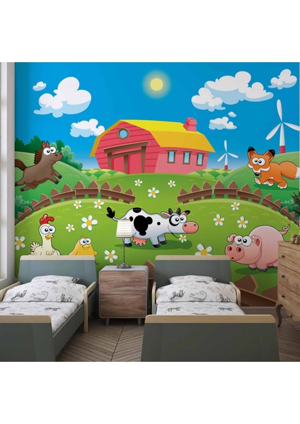 Çiftlik Çocuk Çocuk Odası Duvar Kağıdı Baskı
