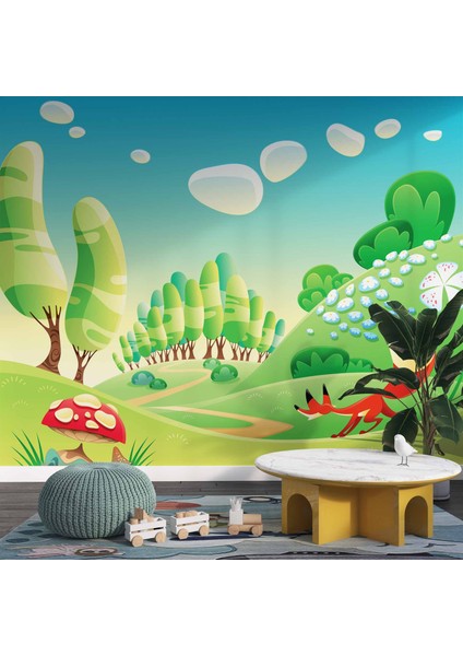 Ormandaki Sevimli Tilki Çocuk Çocuk Odası Duvar Kağıdı Baskı fırsatları