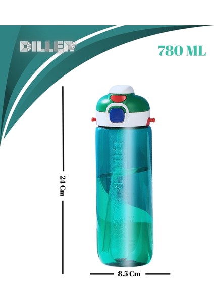 Tritan Pipetli Pipetsiz Kullanım Matara 780 ml