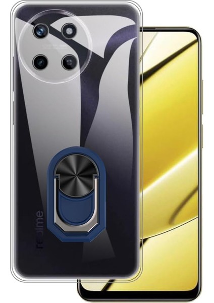 Realme 11 4g Kılıf Kamera Korumalı Yüzüklü Kickstand Silikon Kapak