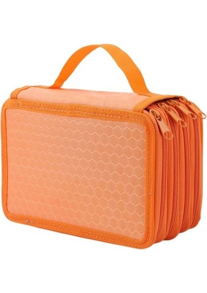 72 Delikli Kalem Çantası Boyama Depolama Kırtasiye Kutusu Düz Renk Kare Kroki Renkli Kurşun Boyama Kırtasiye Kalem Çantası (Yurt Dışından)