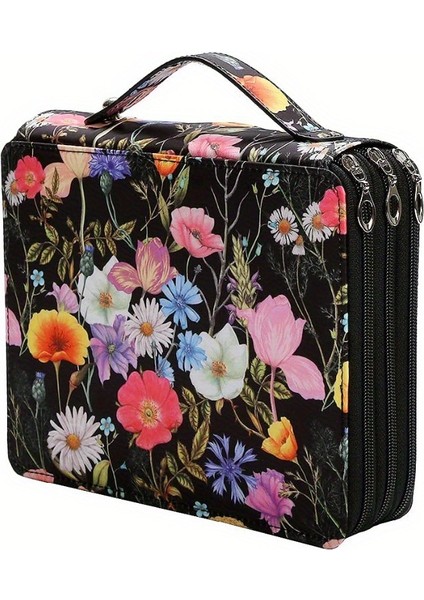 Sanat Öğrencisi Boyama Renkli Kurşun Saklama Çantası Küçük Çiçek Deseni Kalem Perde Öğrenci Kalem Çantası (Yurt Dışından)