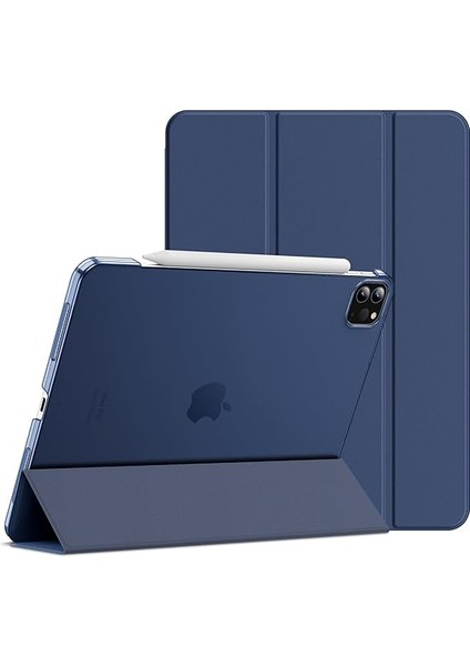 Apple iPad Pro 12.9 6.nesil 2022 M2 Çipli Kılıf Yatay ve Dikey Standlı Darbelere Karşı Arkası Silikon Esr Tablet Kılıfı (Model A2436,A2764/37)