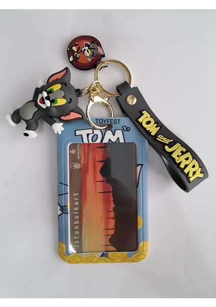 Tom & Jerry - Tom Kedi Figürlü Yumuşak Silikonlu Anahtarlık Çanta Aksesuarı ve Kartlık 2si Bir Arada modelleri