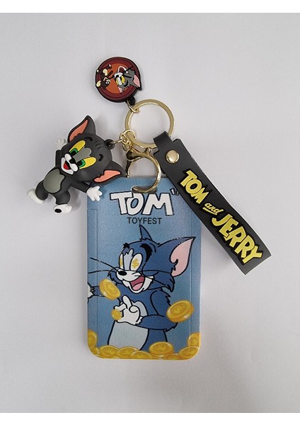 Tom & Jerry - Tom Kedi Figürlü Yumuşak Silikonlu Anahtarlık Çanta Aksesuarı ve Kartlık 2si Bir Arada fırsatları