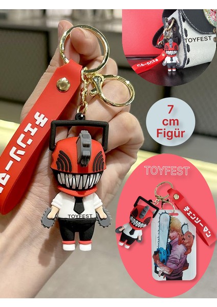 Chainsaw Man Japon Anime Pochita ve Denji Figürlü Anahtarlık Çanta Aksesuarı ve Kartlık - 2 Adet fiyatları